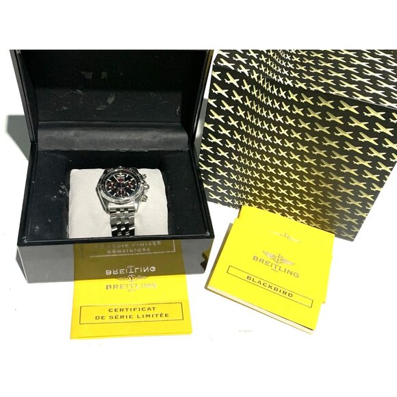Breitling Men's Watch A44359 Blackbird Swiss Automatic Chronograph Black Dial - Picture 3 of 14
